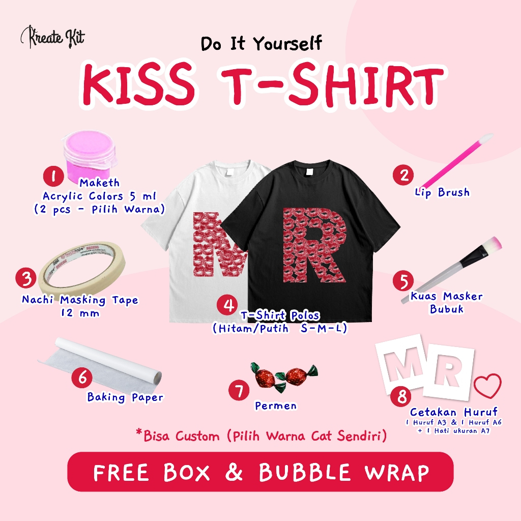 Jual Diy Kiss T Shirt Set Kaos Kecup Baju Couple Pasangan Huruf Bibir