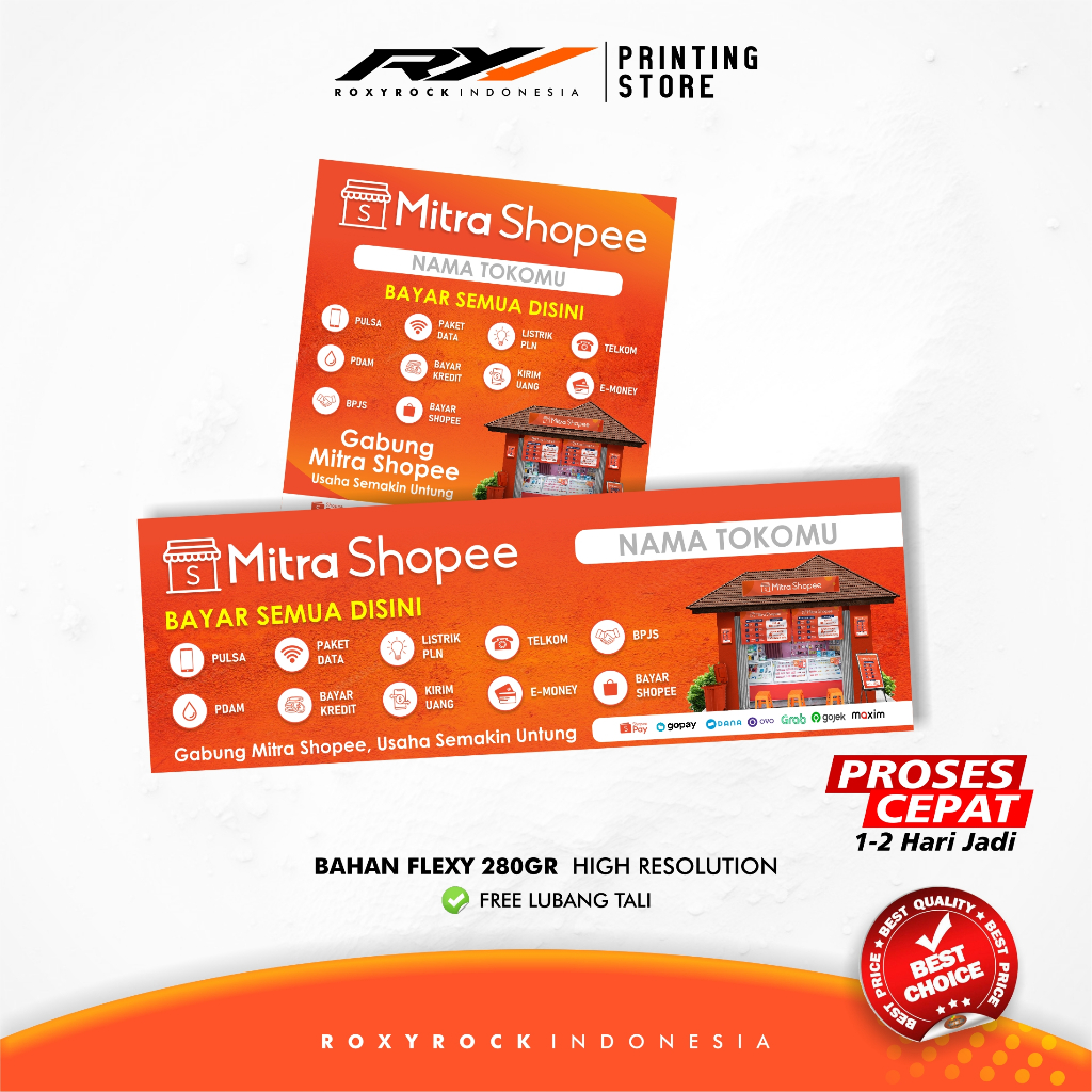 Jual SPANDUK MITRA SHOPEE MITRA SHOPEE Spanduk Banner Promosi