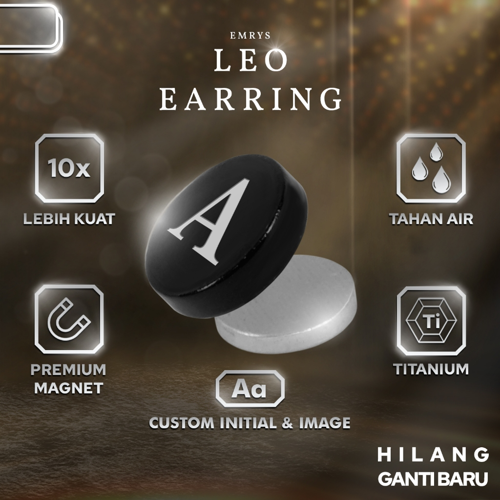 Jual BUY 2 FREE 1 GIFT Emrys LEO 1 PCS Anting Magnet TITANIUM Anti