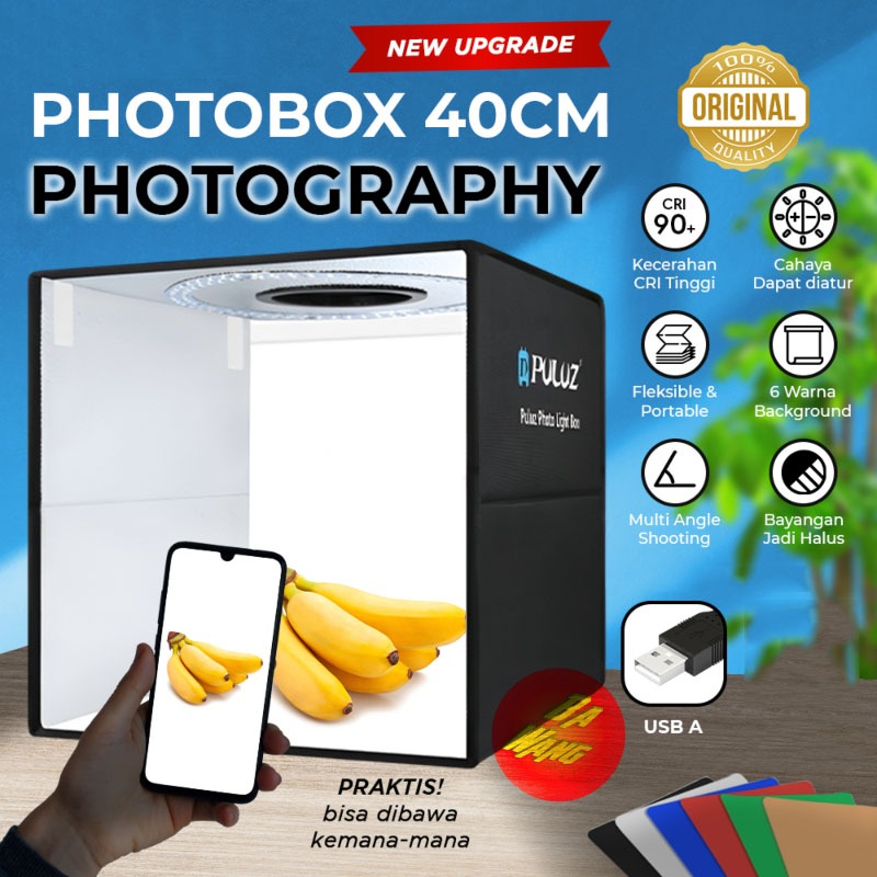 Jual PhotoBox Photo Foto Box 40cm 160 LED Portabel Mini Studio Light