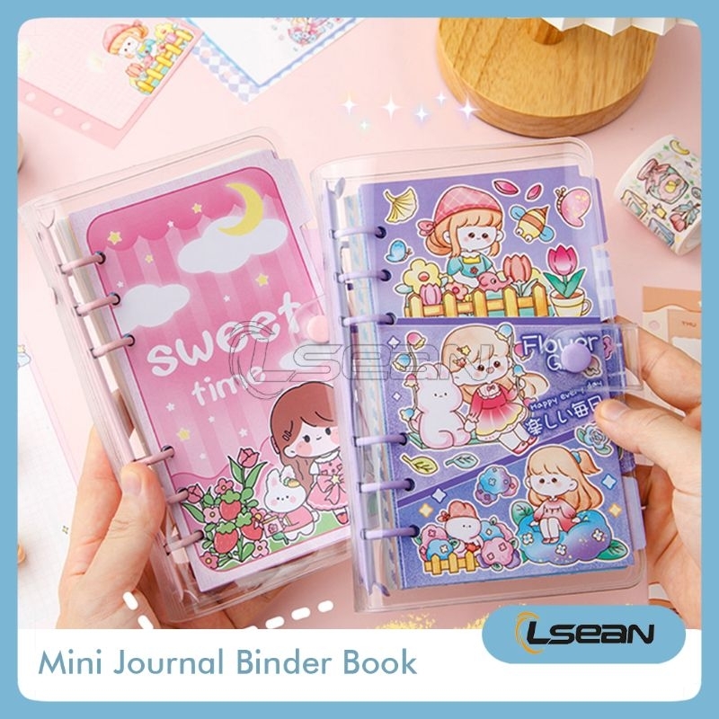 Jual MINI DIARY JOURNAL BINDER RING BOOK A6 80 LEMBAR BUKU DIARY MOTIF