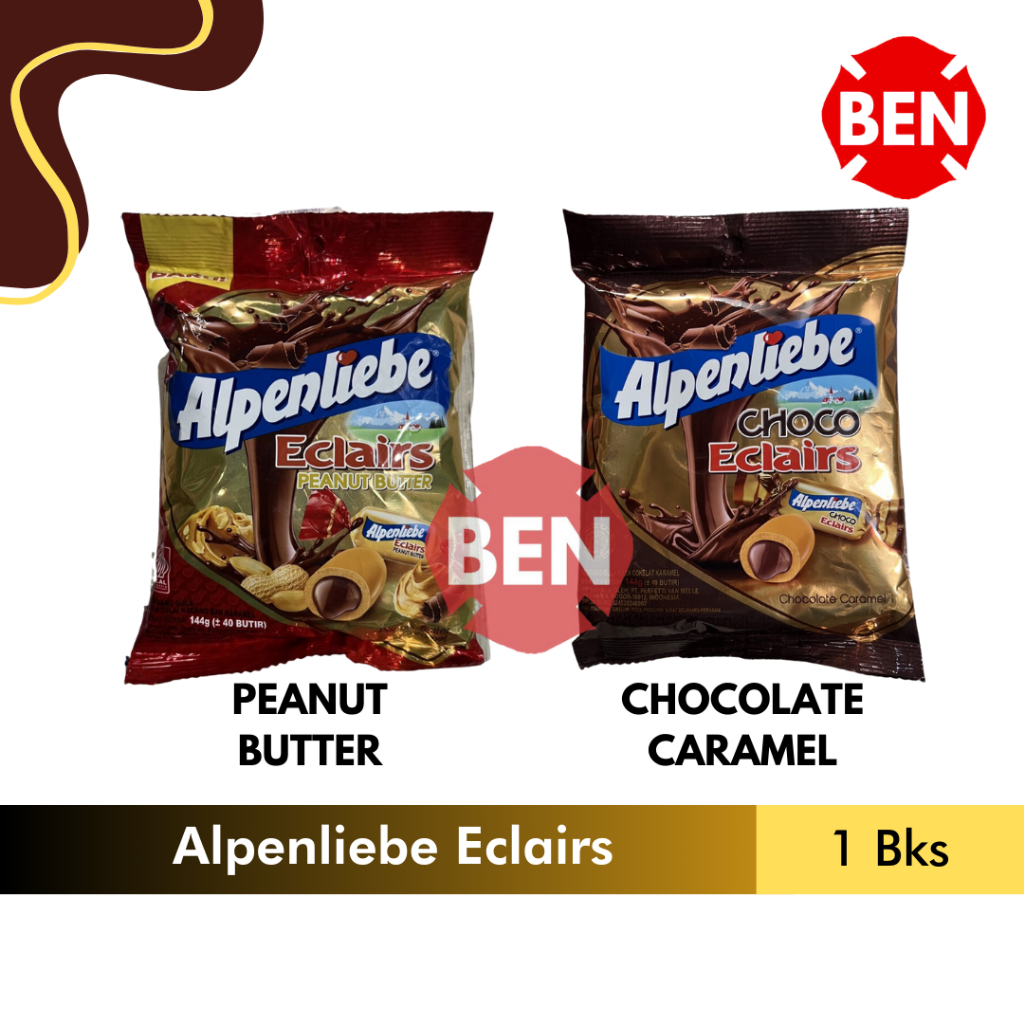 Jual Permen Alpenliebe Eclairs Chocolate Caramel PEANUT BUTTER 144g