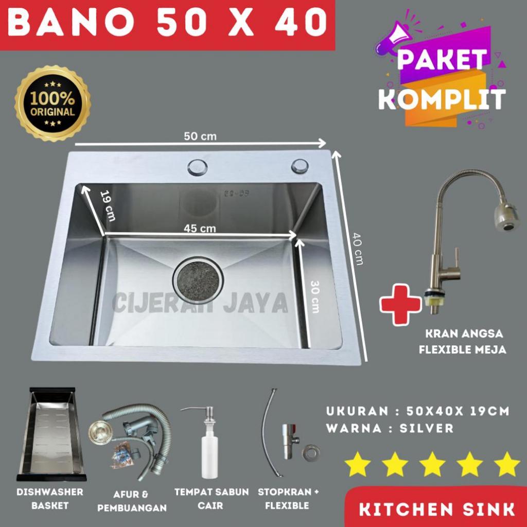 Jual PAKET KITCHEN SINK BANO STAINLESS SUS 304 BLACK HITAM BAK CUCI