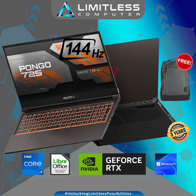 Jual Axioo PONGO 725 RTX 2050 Intel Core I7 12650H 16GB 512GB FHD IPS