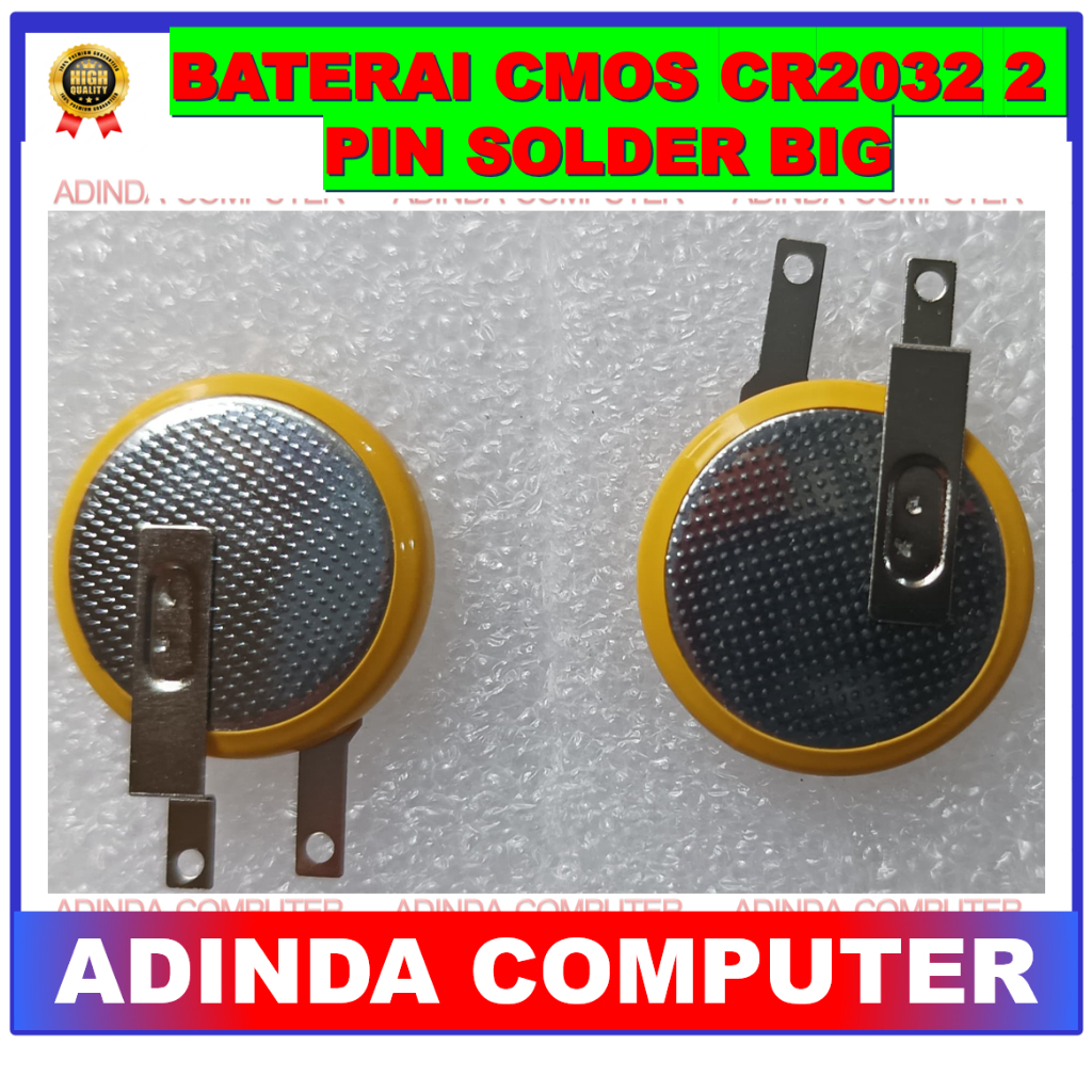 Jual Baterai CMOS Laptop Baterai BIOS Laptop CR2032 Solder 2 Pin 2cm