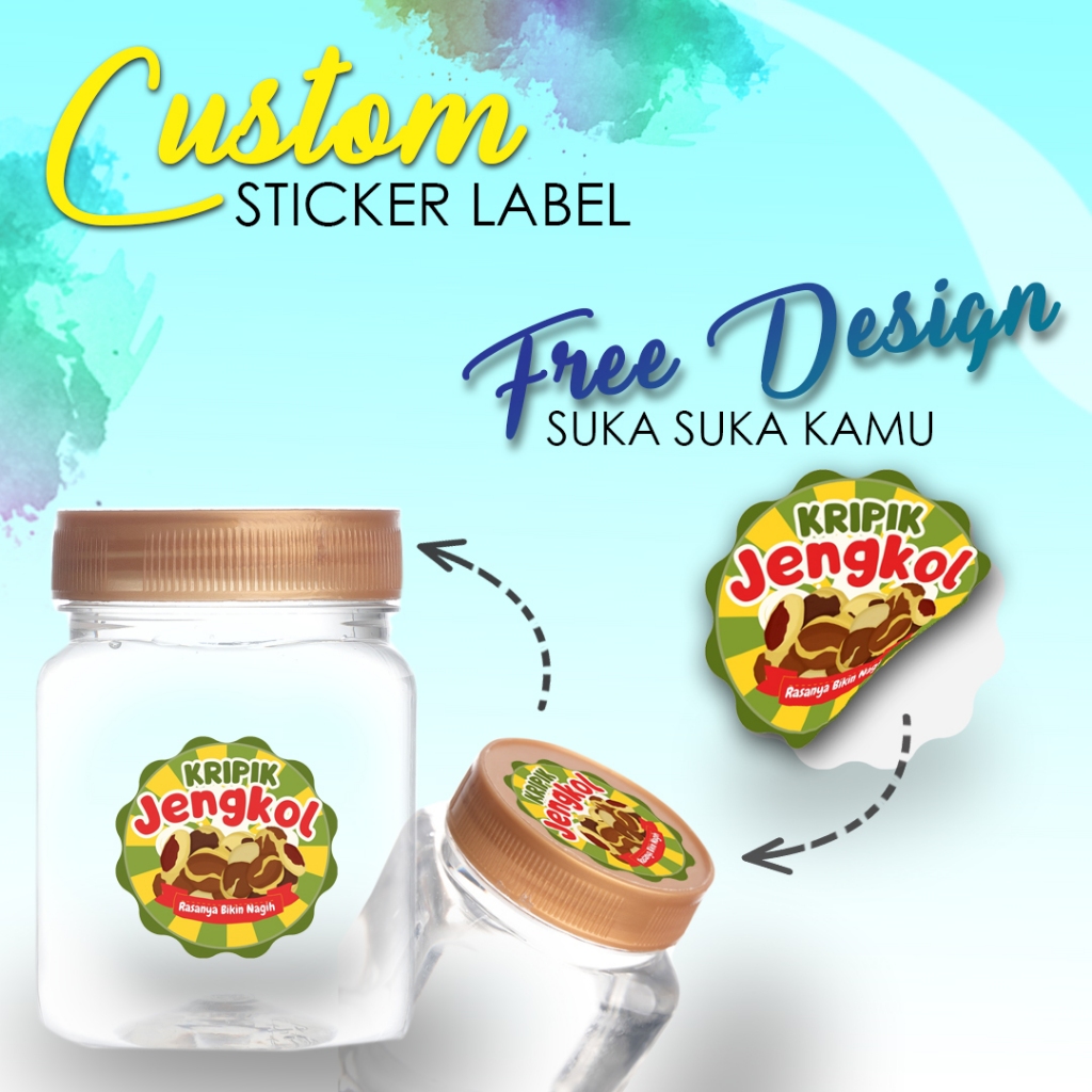 Jual Cetak Stiker Label Kemasan Produk Makanan Sticker Chromo Satuan