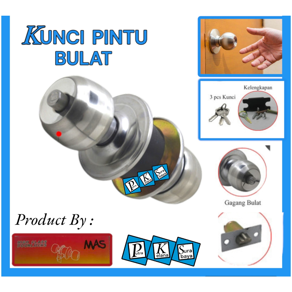 Jual Kunci Bulat Mas Kunci Pintu Bulat Kamar Mandi Slot Pintu Bulat