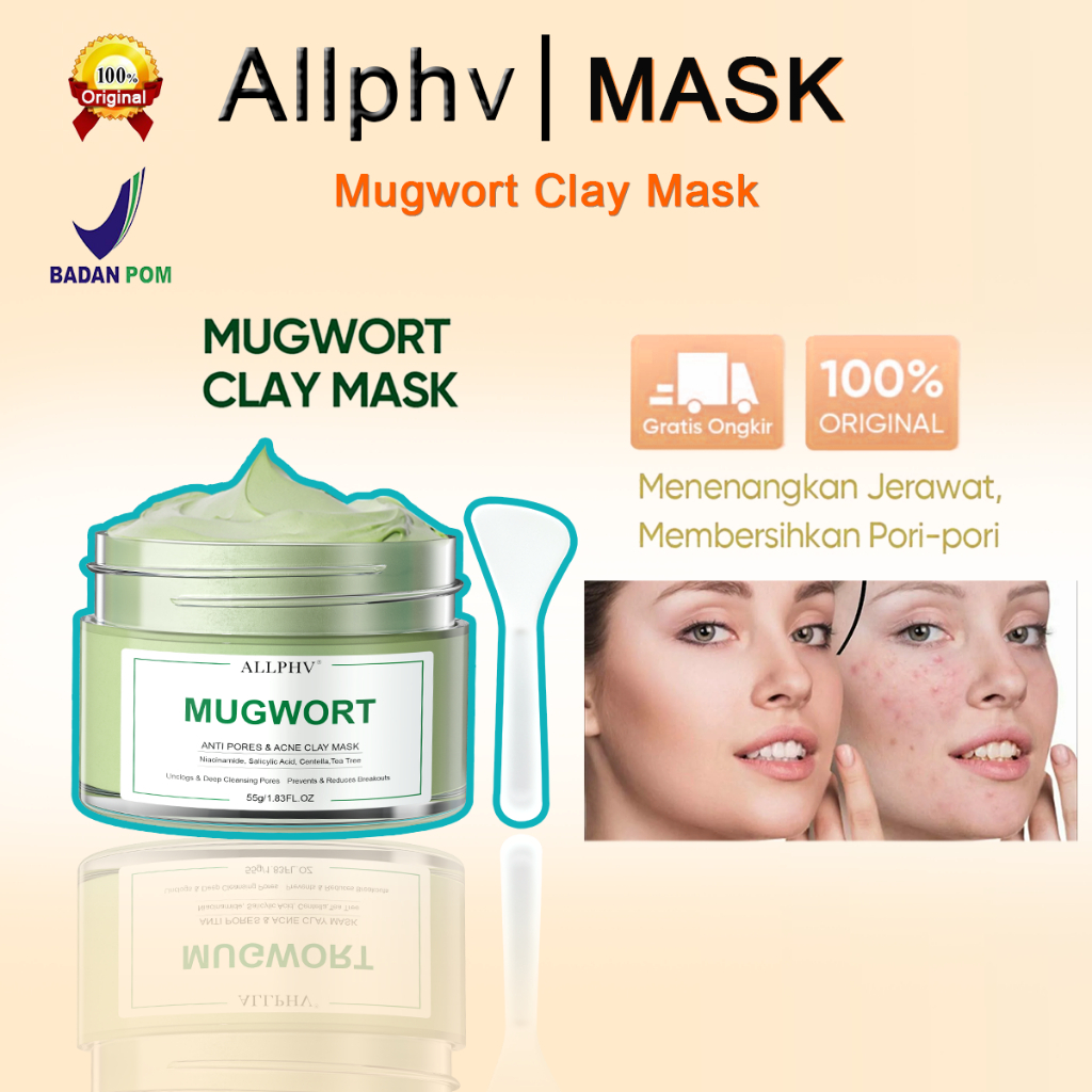 Jual Ready Stockallphv Mugwort Mask Anti Pores Acne Clay Mask Pore