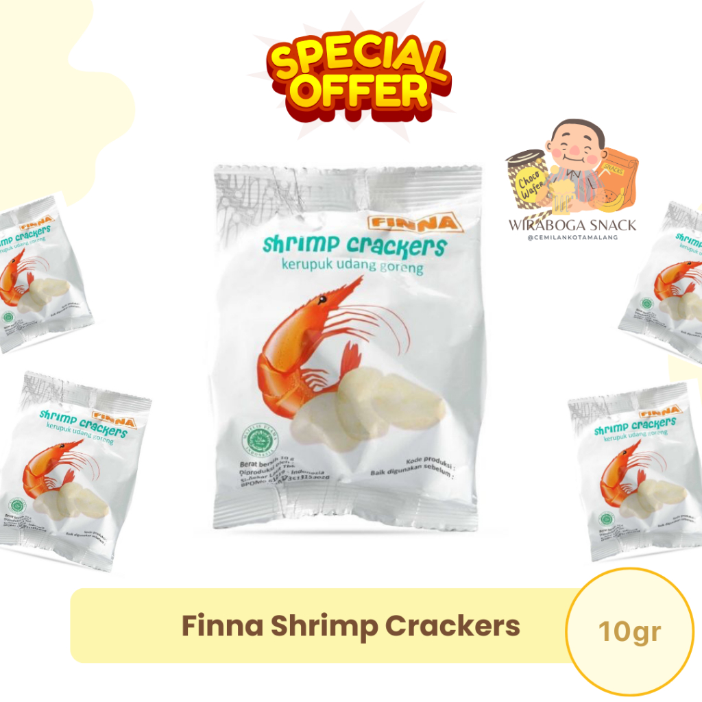 Jual Finna Kerupuk Udang Goreng 10gr Matang Siap Makan Eceran Sachet