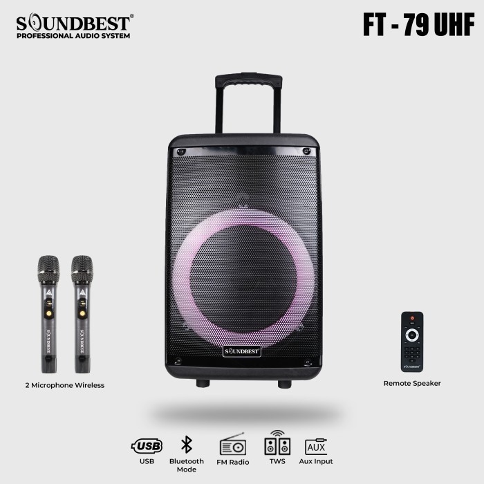 Jual Speaker Portable Soundbest Ft Inch Usb Bluetooth Original