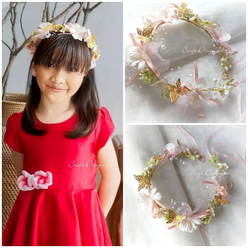 Jual Mahkota Bunga Hiasan Kepala Mutiara Flowers Crown Headpiece