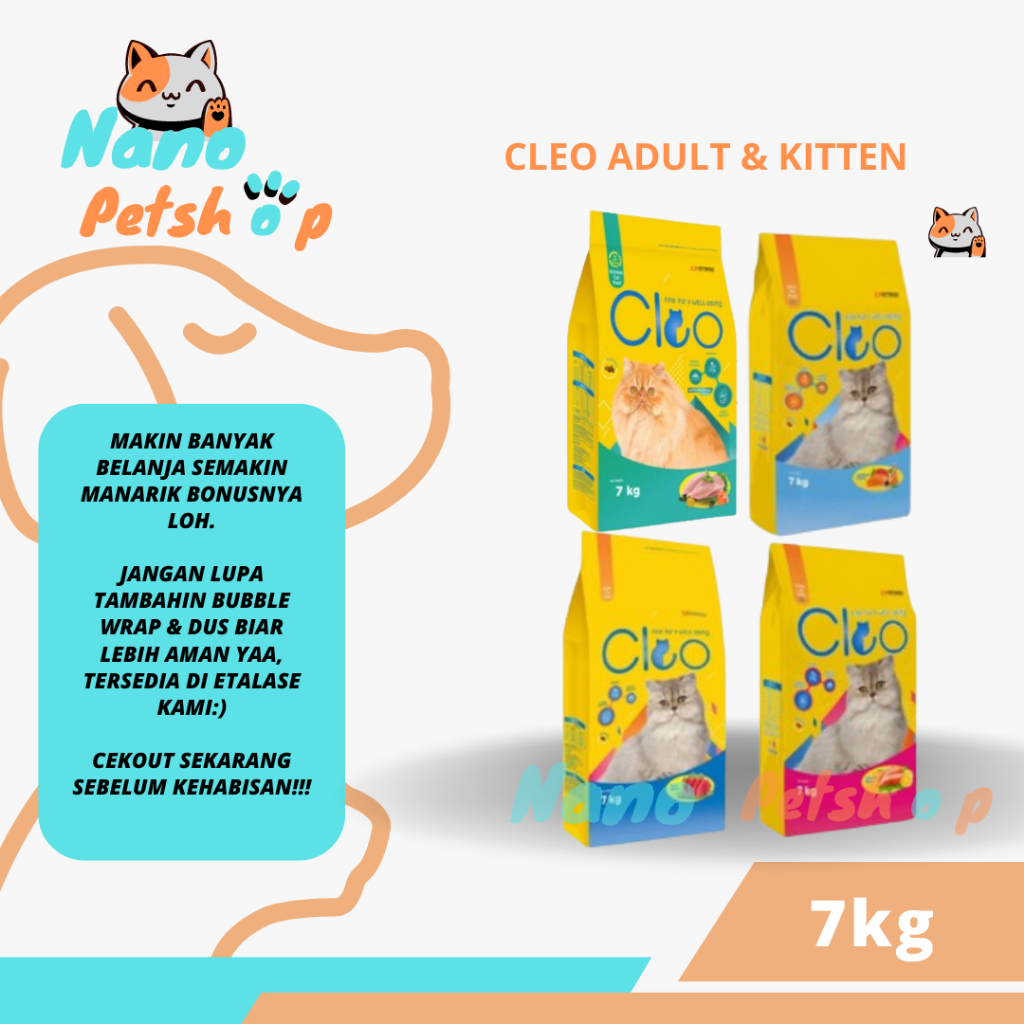 Jual Makanan Kucing Cleo 7kg Adult Kitten All Variant PROMO