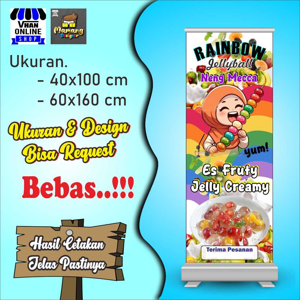 Jual Spanduk Banner MMT Es Fruit Jelly Ball Dan Sate Jelly Ball