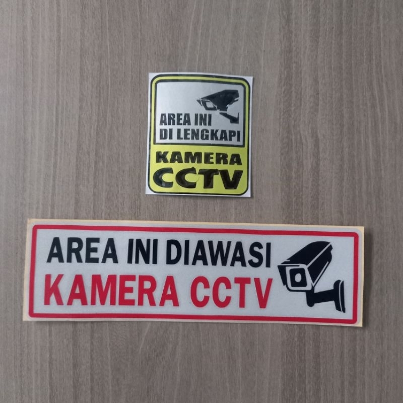 Jual STIKER CUTTING AREA INI DILENGKAPI KAMERA CCTV Shopee Indonesia