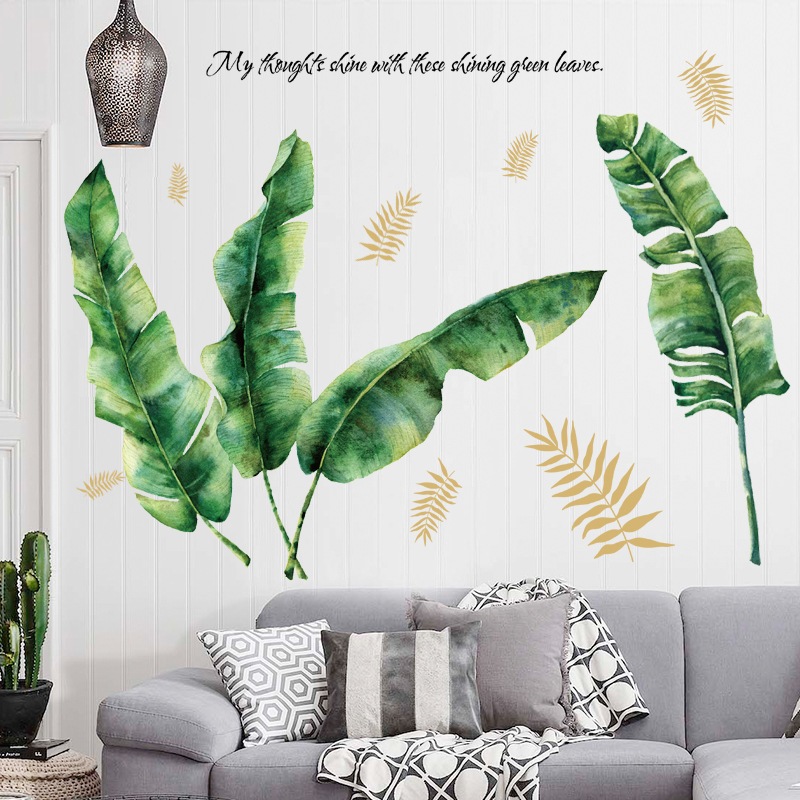 Jual Reliza Wall Sticker Green Leaves Daun Hijau Monstera Garden