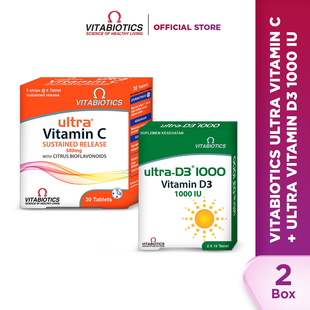 Jual Vitabiotics Ultra Vitamin C Ultra Vitamin D3 1000 IU 30 Tablet