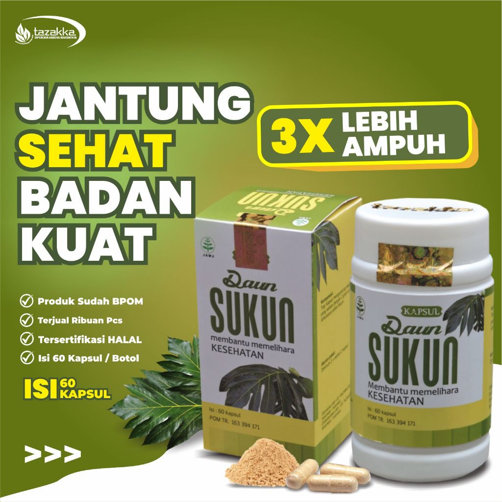 Jual Kapsul Daun Sukun Obat Jantung Dan Kolesterol Tazakka Isi