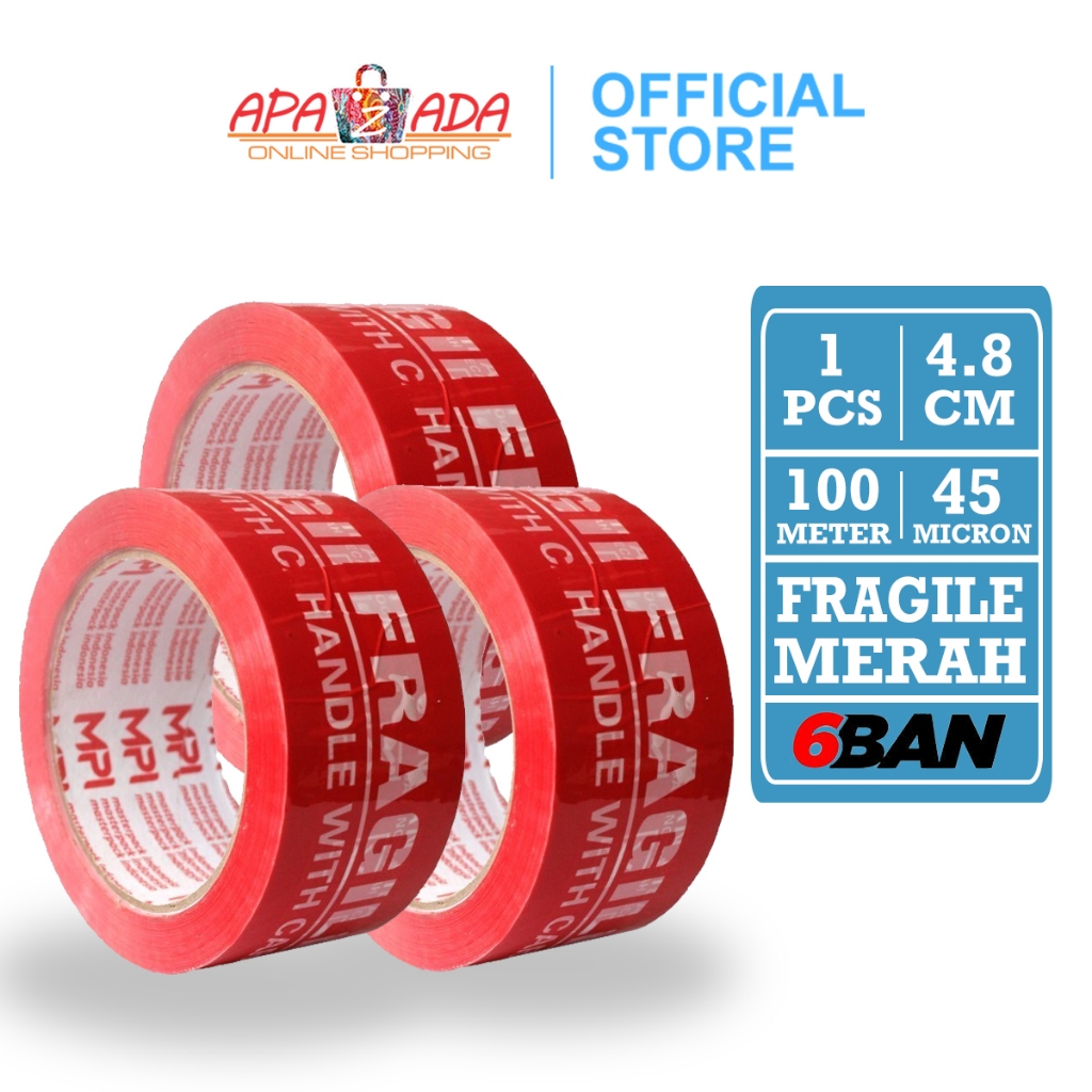 Jual Apazada Lakban Fragile 48mm X 100 Yard Satuan 1 Pcs Lakban