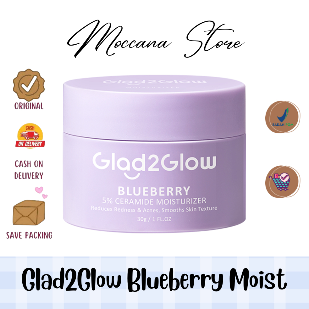 Jual Glad Glow Blueberry Moisturizer Cream X Ceramide Skin Barrier