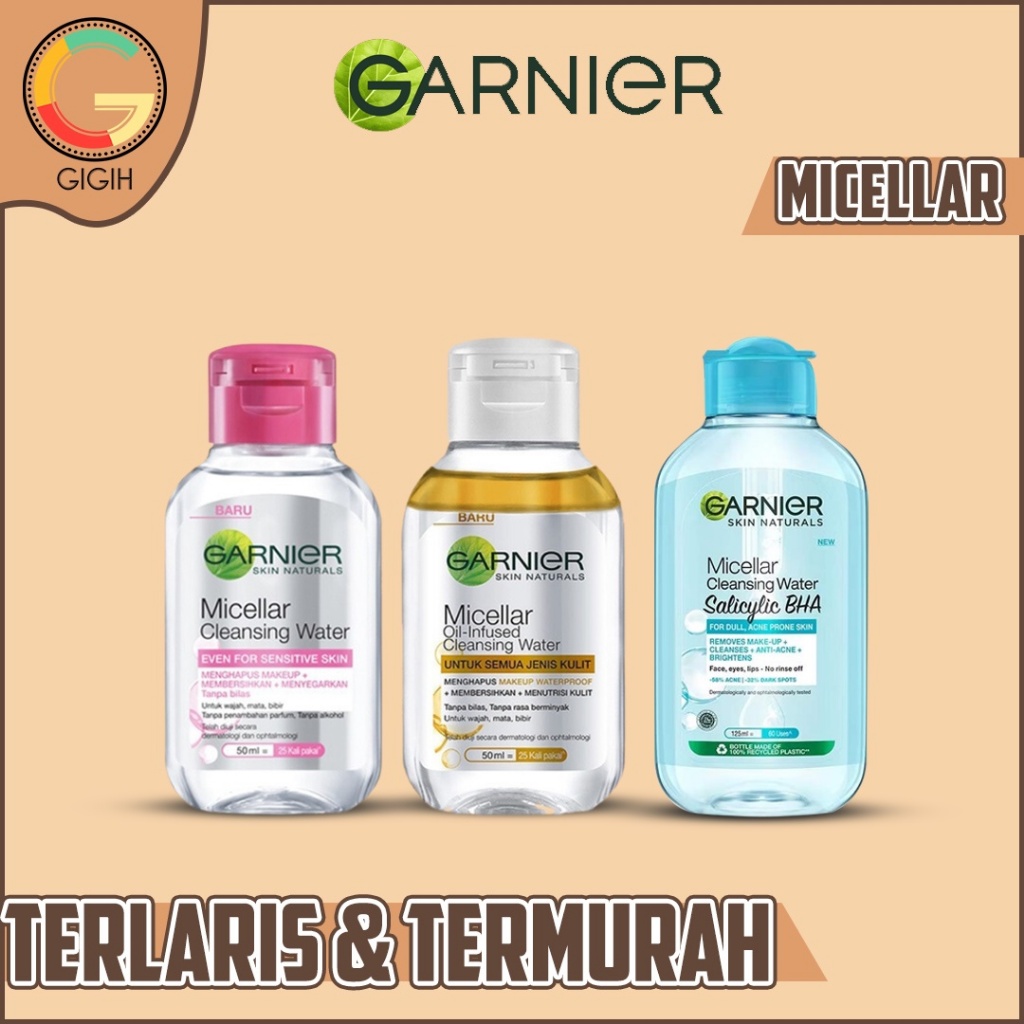 Jual GARNIER MICELLAR WATER 50ML SERIES OIL INFUSED WATER SENSITIVE