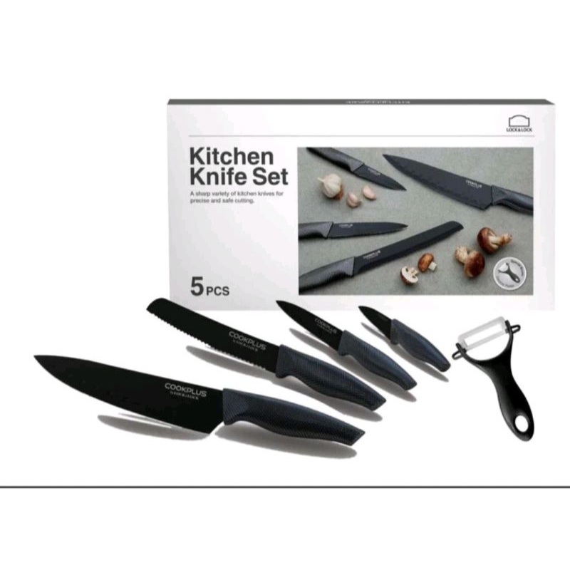 Jual LocknLock Kitchen Knife Set 5 Pcs Oxone Black Marble Knife Set OX