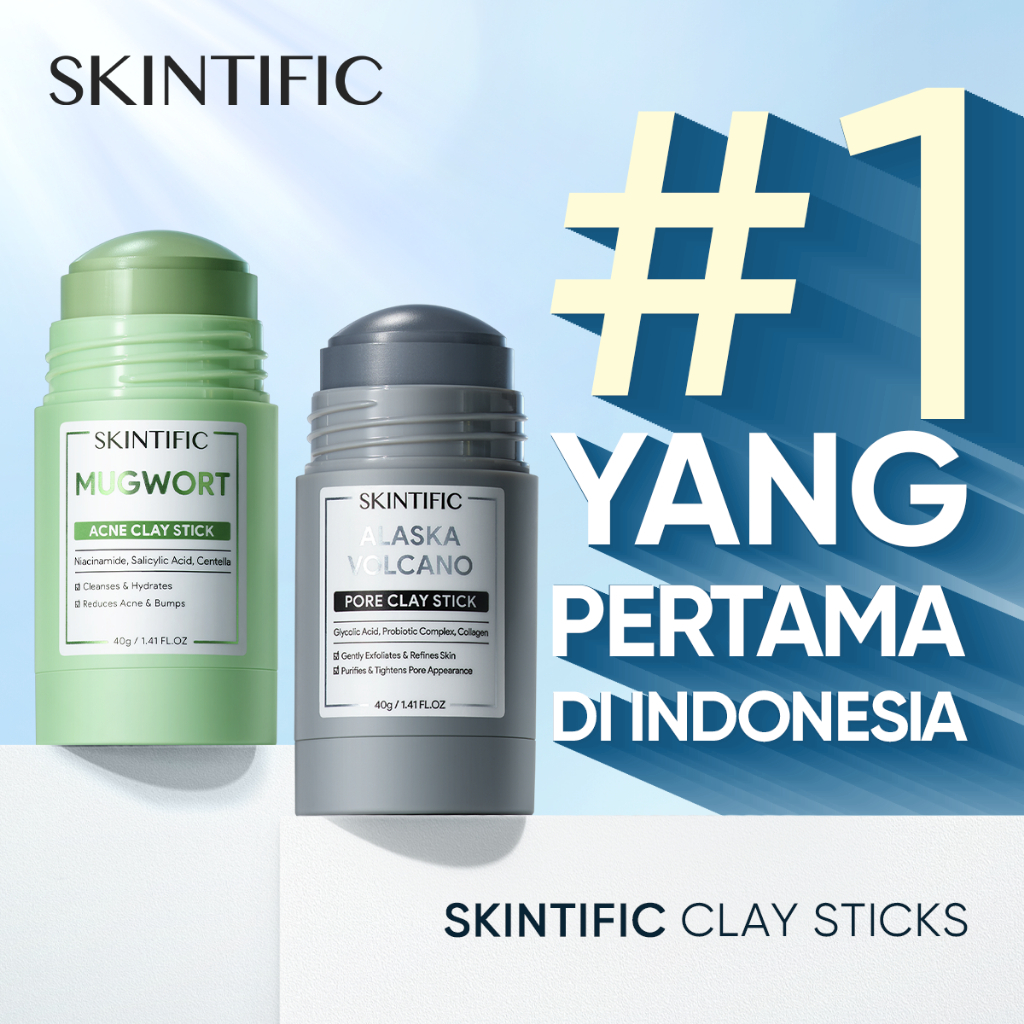 Jual Skintific Niacinamide Bright Clay Mask Stick Kit Masker Wajah