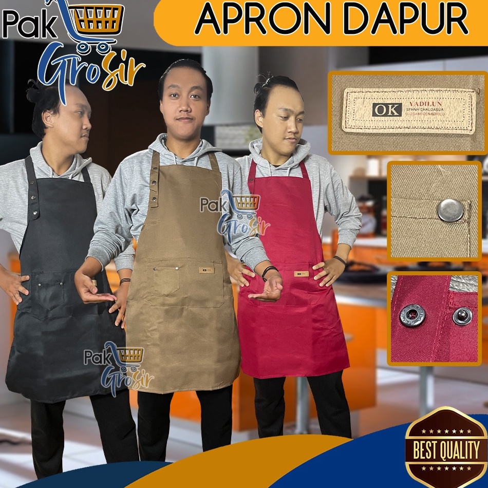 Jual Dal Kitchen Apron Celemek Dapur Masak Chef Barista Barber Restoran