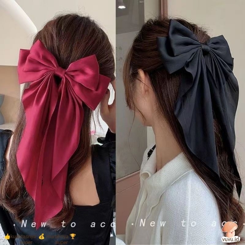 Jual Jepit Rambut Pita Besar Elegan Panjang Pita Rambut Fashion Korea