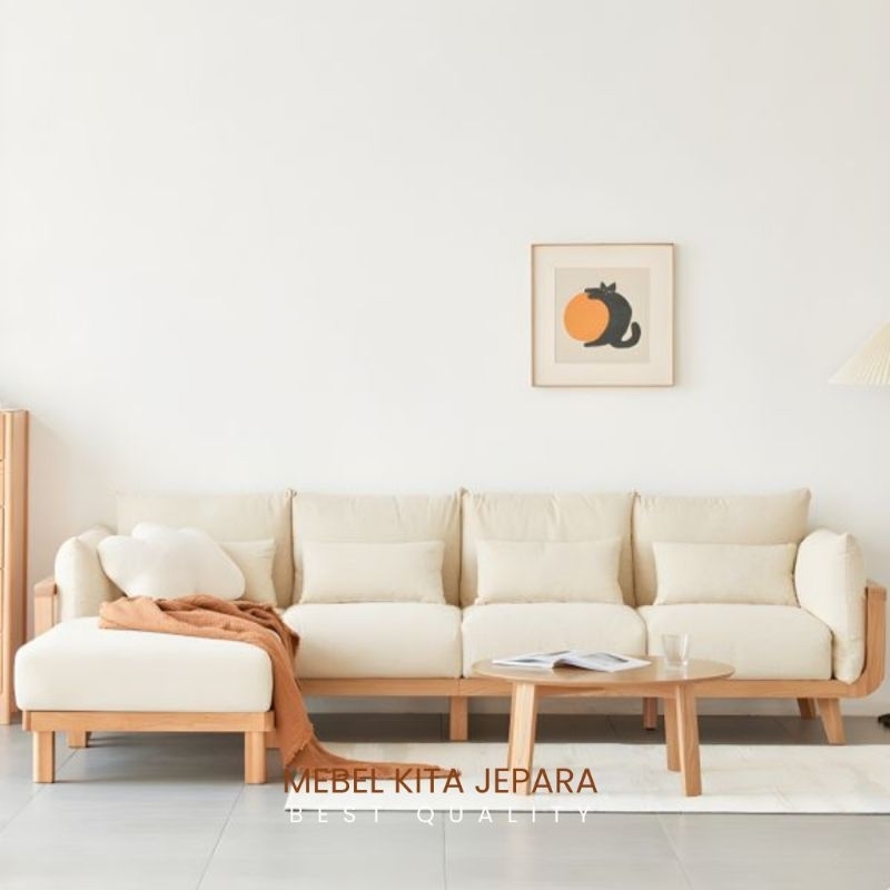 Jual Set Kursi Ruang Tamu Japandi Sofa Tamu Minimalis Modern Set