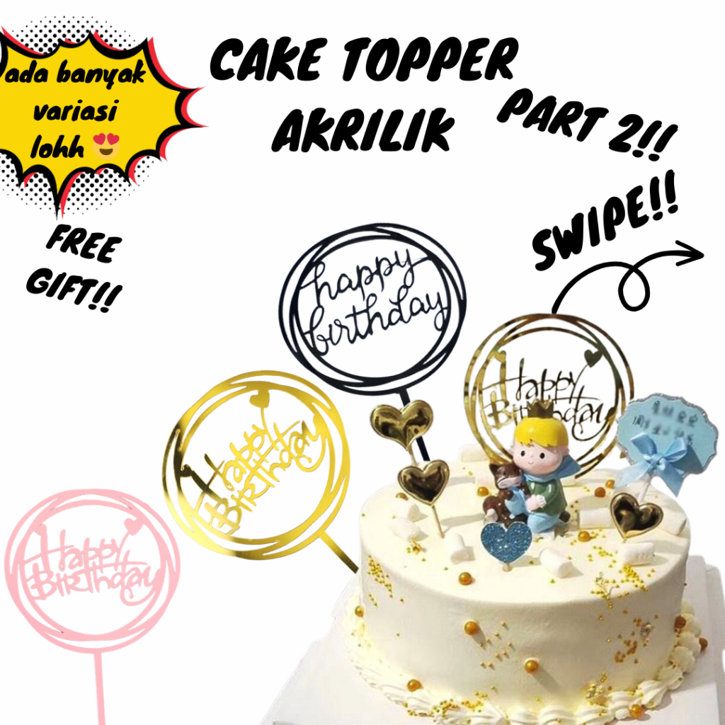 Jual Cake Topper Happy Birthday Akrilik Topper Kue Akrilik Part