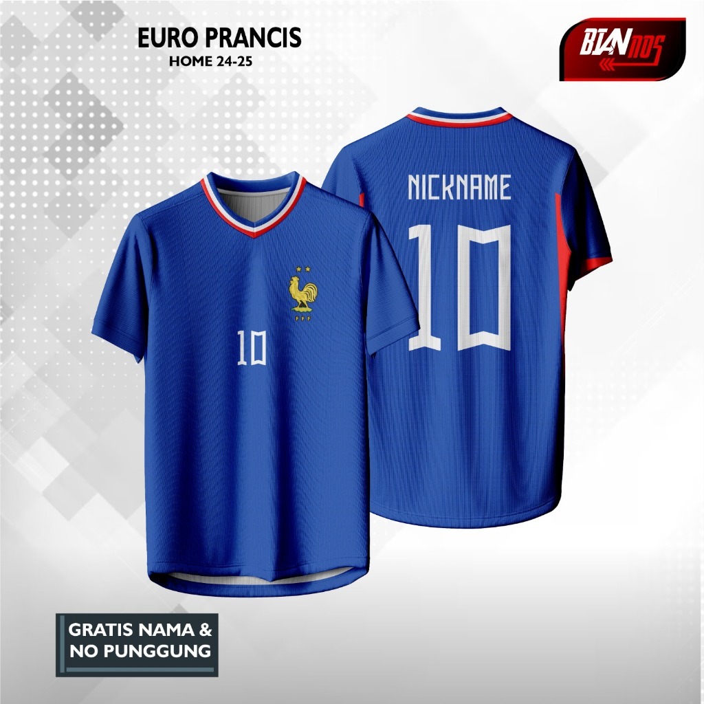 Jual JERSEY PRANCIS FRANCE EURO 2024 KUALITAS PREMIUM FREE CUSTOM