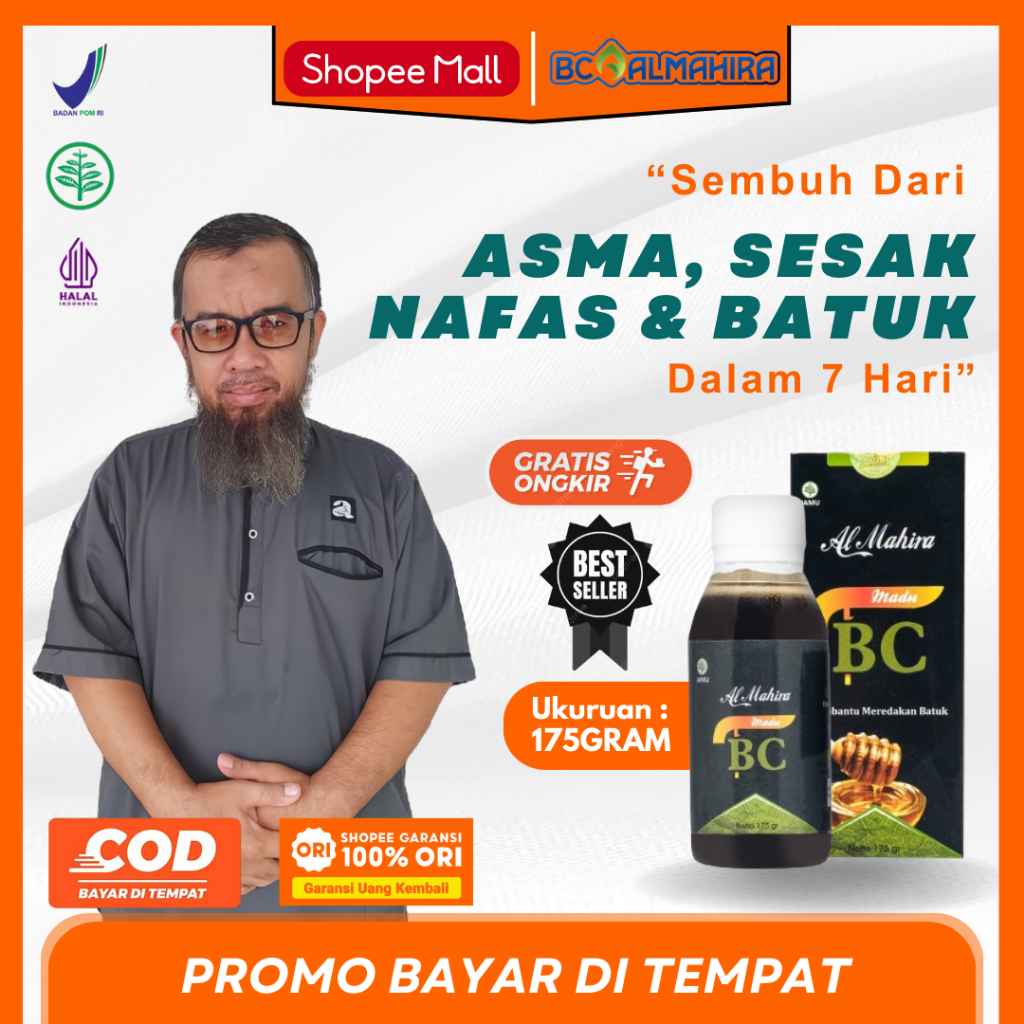 Jual BC ALMAHIRA Madu Herbal Obat Asma Sesak Napas Batuk Menahun