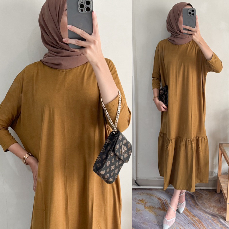 Jual RAFELLA BATWING MIDI DRESS BUSUI KAOS COTTON COMBED 30s Shopee