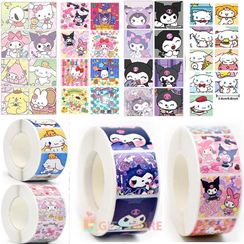 Jual COD 500PCS Roll Stiker Sanrio Kartun Lucu Stiker Bahan Melody