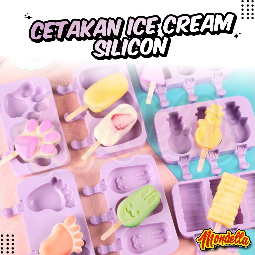 Jual Cetakan Ice Cream Silicon Cetakan Es Krim Karakter Lucu Popsicle