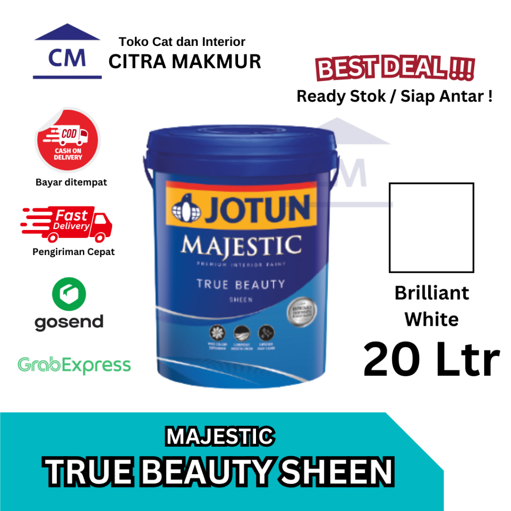 Jual JOTUN Majestic TRUE BEAUTY SHEEN Brilliant White 20 Ltr Shopee