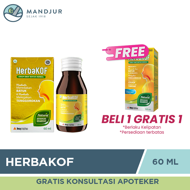 Jual Herbakof Syrup Ml Sirup Obat Batuk Herbal Shopee Indonesia