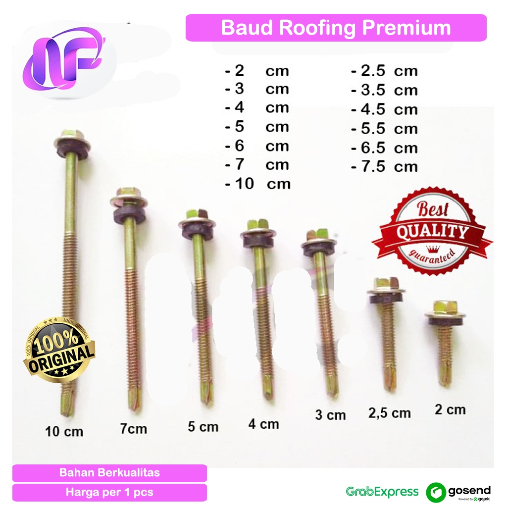 Jual Baut Roofing Rooping Sekrup Atap Skrup Murah Driling Anti Bocor