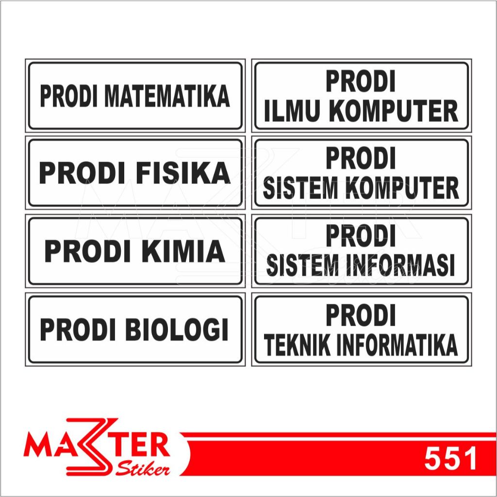 Jual Stiker Nama Ruangan Prodi Di Kampus Universitas Sticker