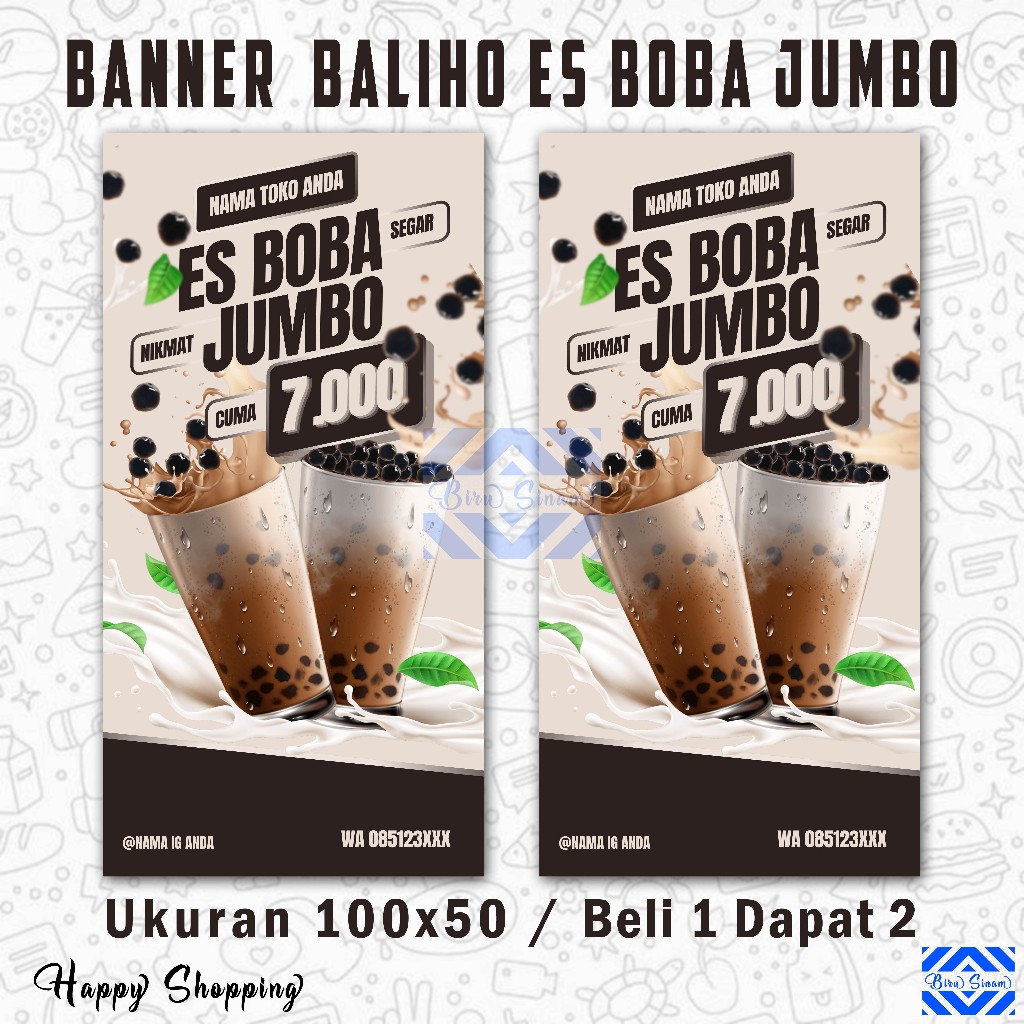 Jual Banner Spanduk Es Boba Jumbo Seger Ukuran X Cm Beli Dapat