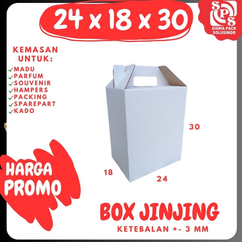 Jual Box Parcel Jinjing 24x18x30 Box Lebaran Kardus Packing Parcel