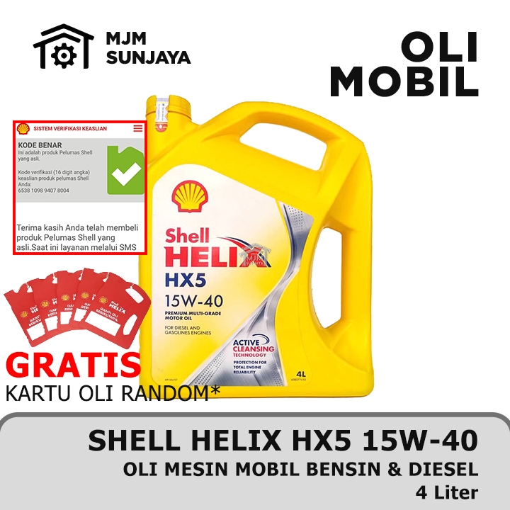 Jual Oli Mesin Shell Helix Hx Sae W Liter Scan Barcode Bensin