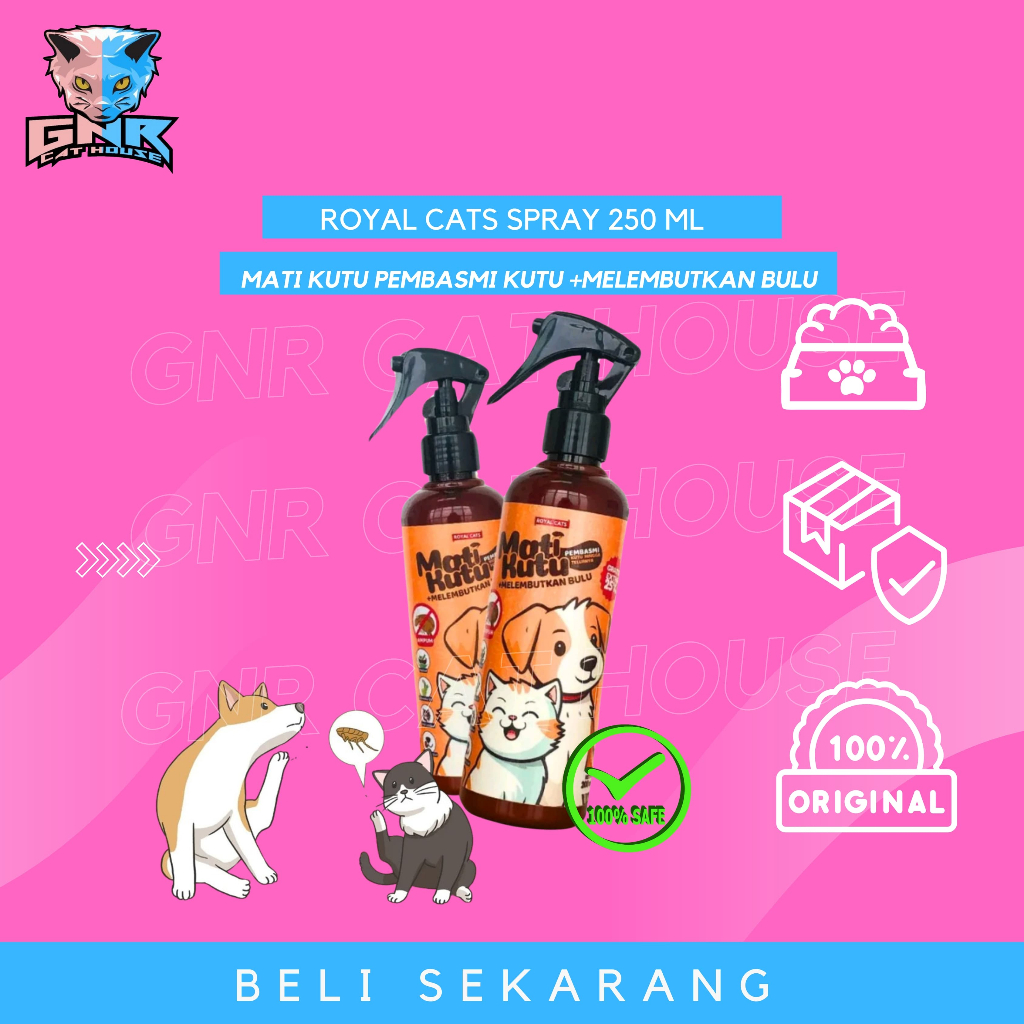 Jual ROYAL CATS MATI KUTU PEMBASMI KUTU DAN TELURNYA DAN MELEMBUTKAN