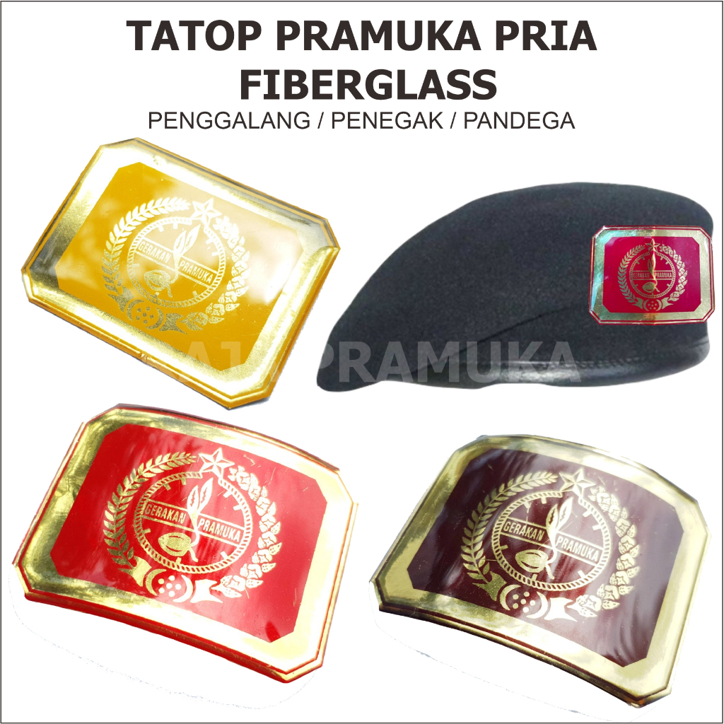 Jual Tatop Pramuka FIBERGLASS EMBLEM BARET BONI PUTRA PUTRI Penggalang