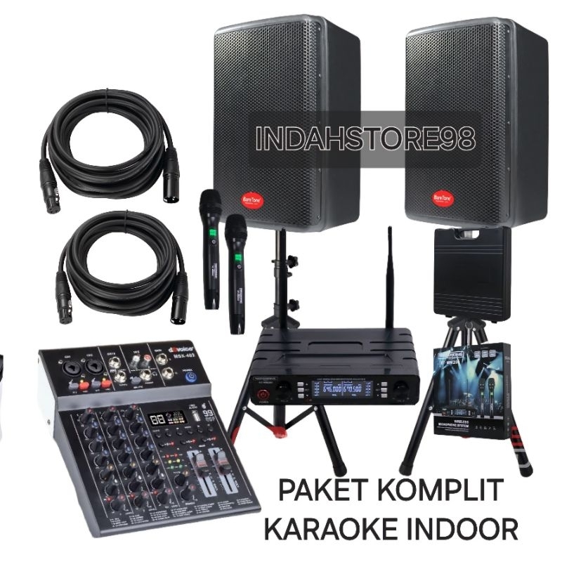 Jual Paket Karaoke Speaker Aktif 10 Inch BareTone Max10HD Mixer 4