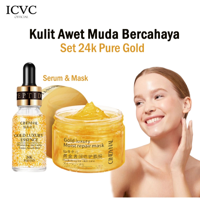 Jual Cindynal In Skincare Glowing Set Anti Aging Serum K Gold