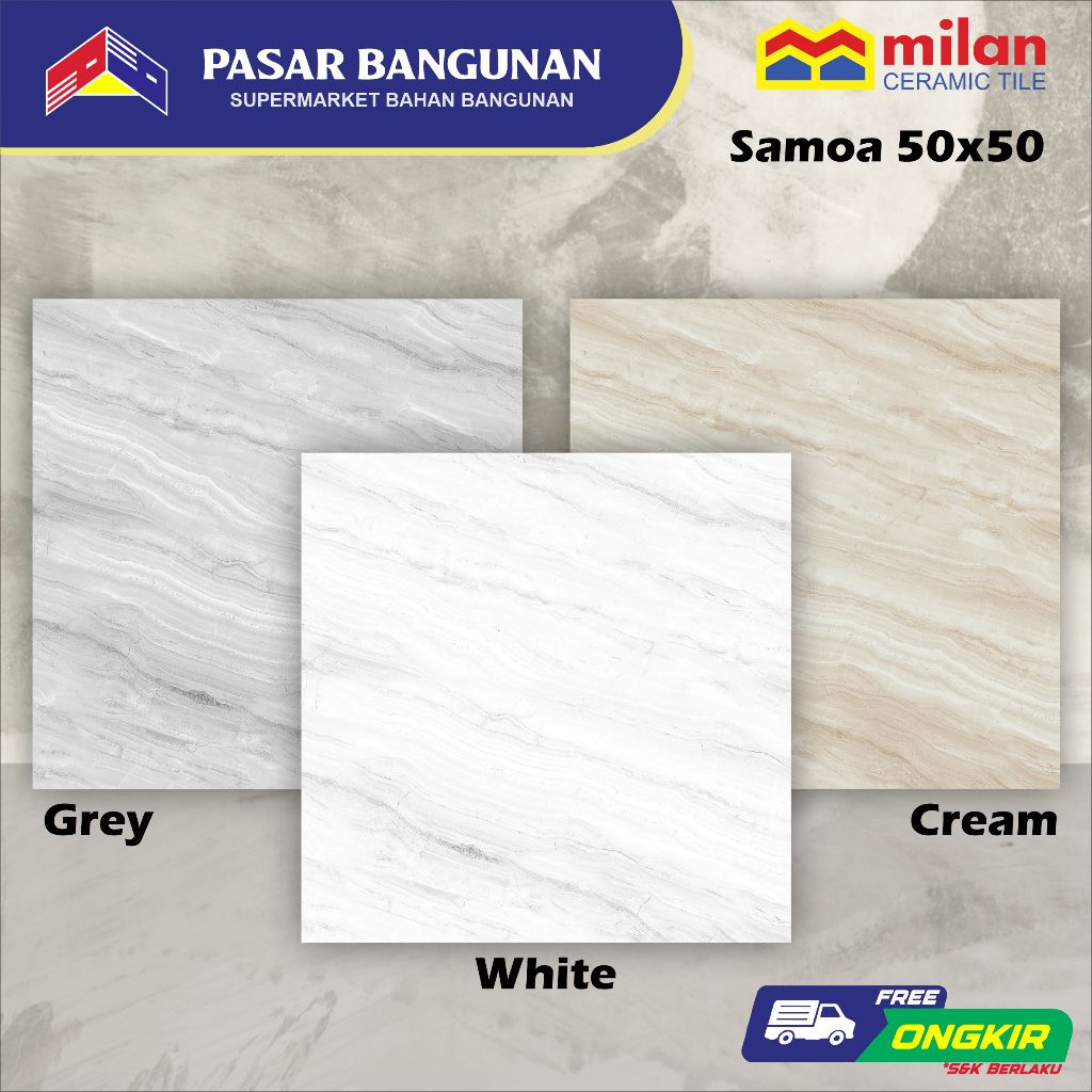 Jual Keramik MILAN Smart Series Samoa 50x50 Grade A Shopee Indonesia