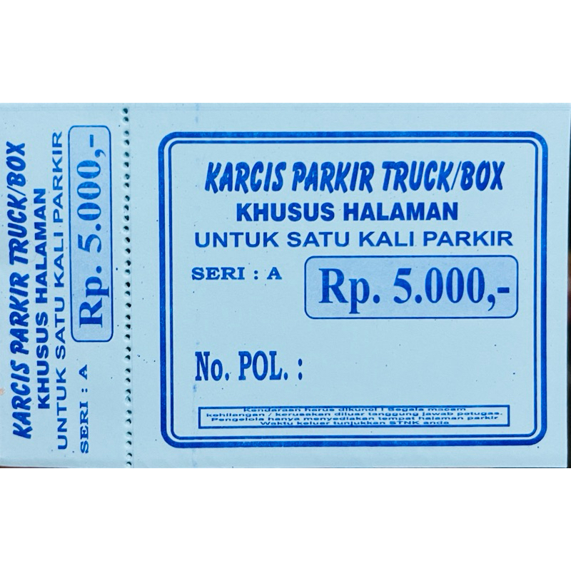 Jual KARCIS PARKIR MOTOR MOBIL UNIVERSAL KERTAS WARNA Shopee Indonesia