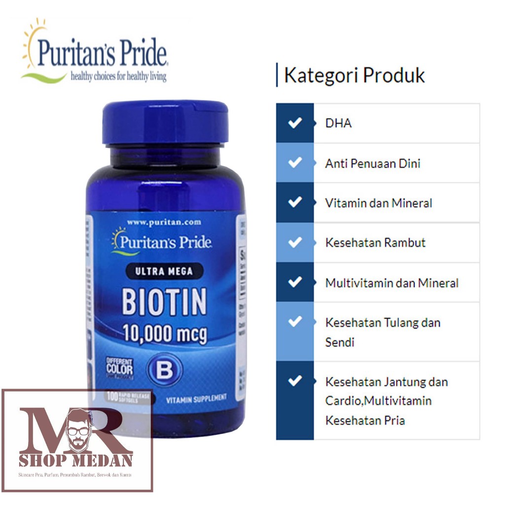 Jual Puritans Pride Biotin Mcg Softgels Shopee Indonesia