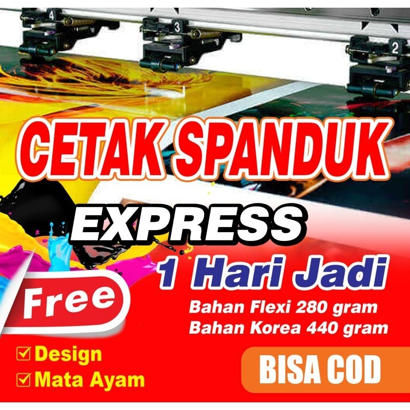 Jual Cetak Spanduk Bahan Tebal Satu Hari Jadi Free Desain